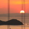 沈む夕日と瀬戸大橋