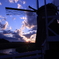 印旛沼・風車　- 沈む夕陽を見送って -