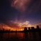 神戸メリケンパークの夕焼け