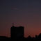 夕焼けと飛行機雲