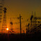 Silhouette of a substation