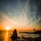 雲の移ろう、夕照