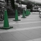 歩道の警備員さん