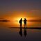 ウユニ塩湖の夕日
