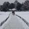 雪の岡山城と後楽園