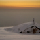 大山地吹雪夕景