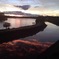 川面にうつる夕雲