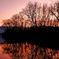 安曇野夕景（水鏡）