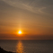 笠島から夕日
