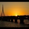 周防大橋からの夕日
