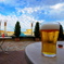 beer garden×blue sky