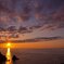 祝津展望台からの夕陽　①