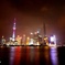 スーパームーンと上海の夜景