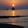 南紀白浜　臨海からの夕日