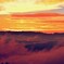 北アルプスの山並みと夕焼け！