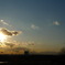 夕日　富士