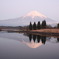 田貫湖の夕景富士