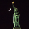 Liberty stares at the moon
