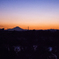 夕焼け 富士山と電線