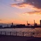 港の夕焼け