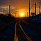 夕陽と線路～HDR～