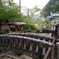 石橋と温泉街