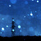松江百景　雪の夜の旅人