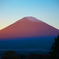 夕日を受ける富士