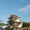 夕晴れの岡山城