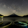 雪山に昇る夏の宙