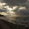 石川県　夕暮れの海