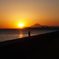 富士山と夕日