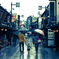 雨の帝釈天参道