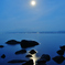 立夏夜明けの月
