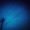 電線と星空