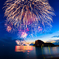 海辺の花火