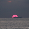 夕陽と船