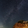 稲佐の浜、弁天島の星景。
