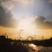 散歩中の夕焼け空