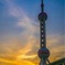 夕焼けの上海テレビ塔