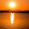 阿武隈川の夕日