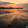 水面の夕景
