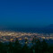 盆地の夜景と富士