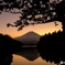 朝焼けの富士山