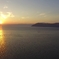 ドロンで空撮　滋賀県湖北町の夕暮れ