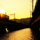 夕暮れの瀬田川鉄橋