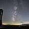 美しの搭と天の川　星ふる夜空