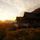 夕日に染まる清水寺