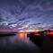漁港の夕暮れ