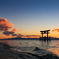 琵琶湖の朝焼け